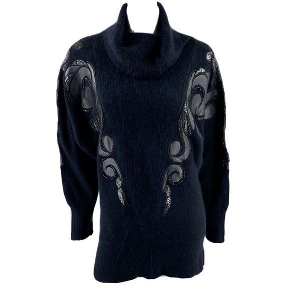 Lillie Rubin Sweaters - VTG Lillie Rubin Sweater Small Black Angora Wool
